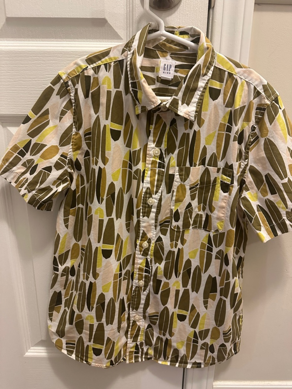 ☀️GAP Kids • Olive & Yellow Abstract Print Shirt